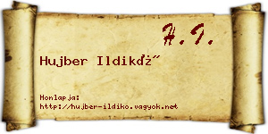 Hujber Ildikó névjegykártya