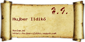 Hujber Ildikó névjegykártya